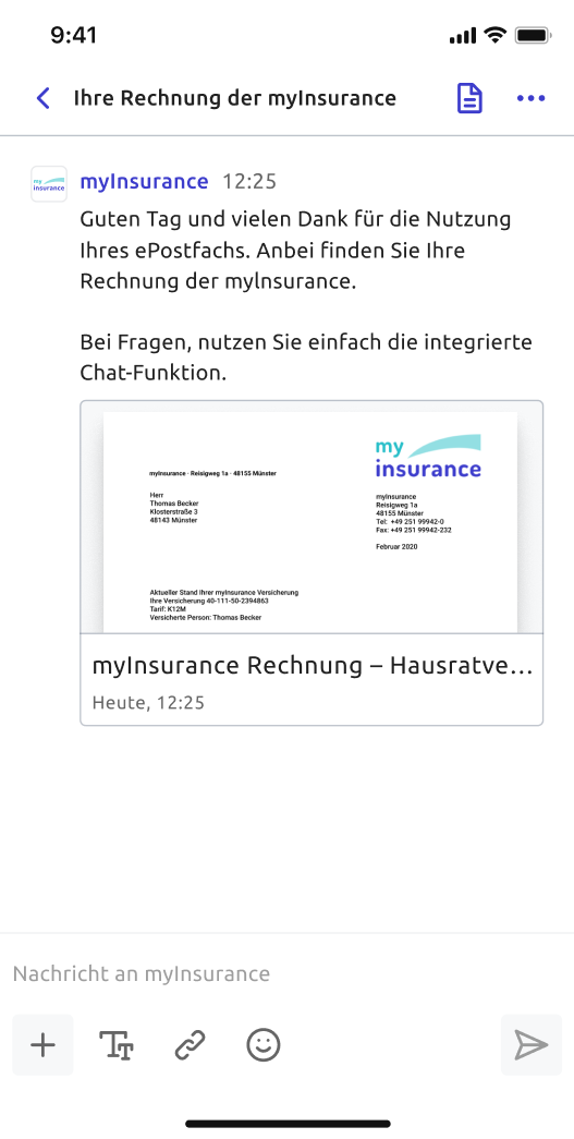Dokumente versenden und empfangen