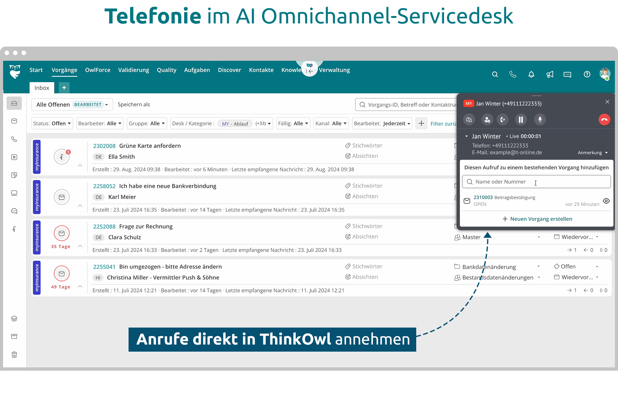 Telefon-Kanal im Helpdesk