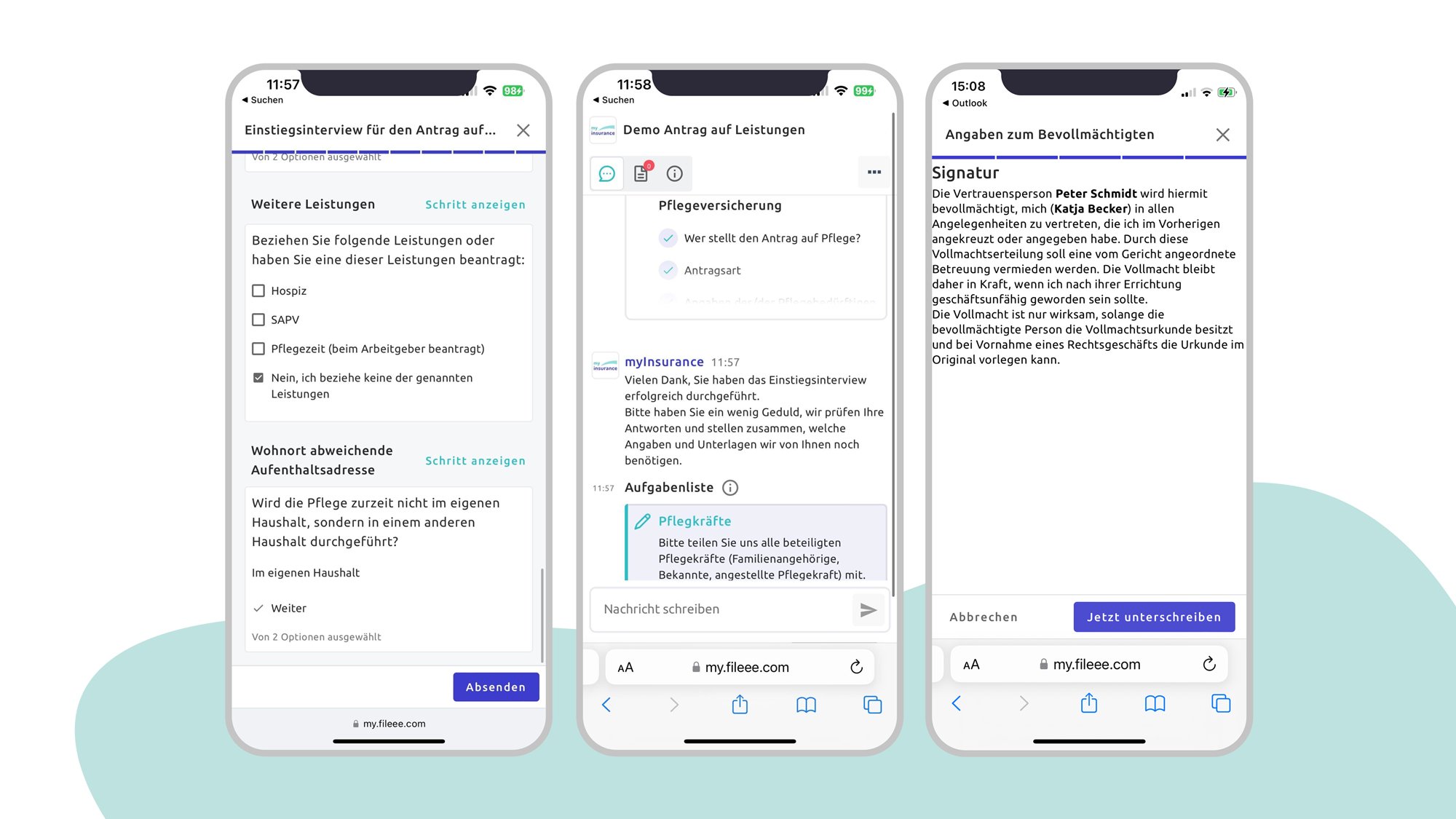 Digitaler Pflegeantragsprozess 